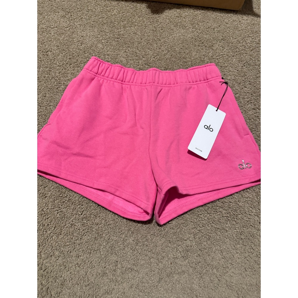Alo Yoga Accolade Sweat Shorts Paradise Pink Women Small NWT